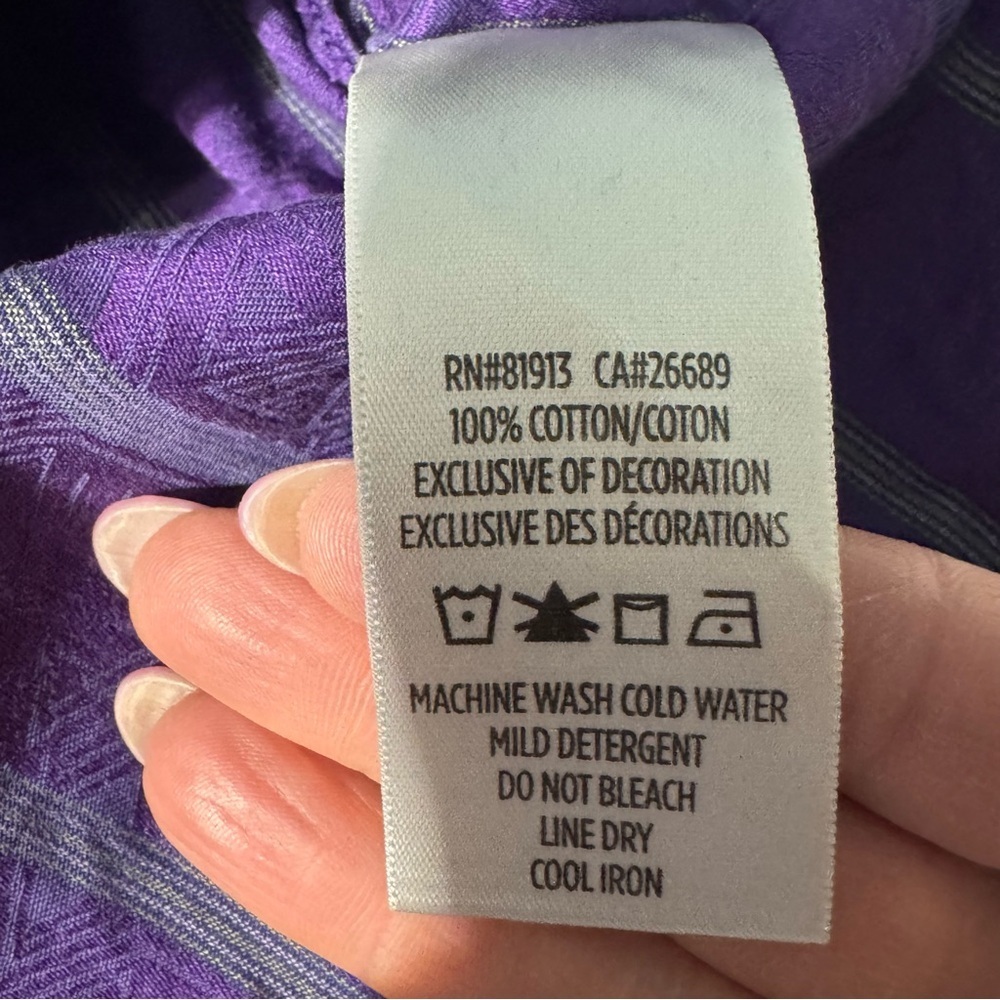 Robert Graham Purple Striped Button-Up Shirt | Size 2XL | Flip Cuff Detail - Picture 8 of 16